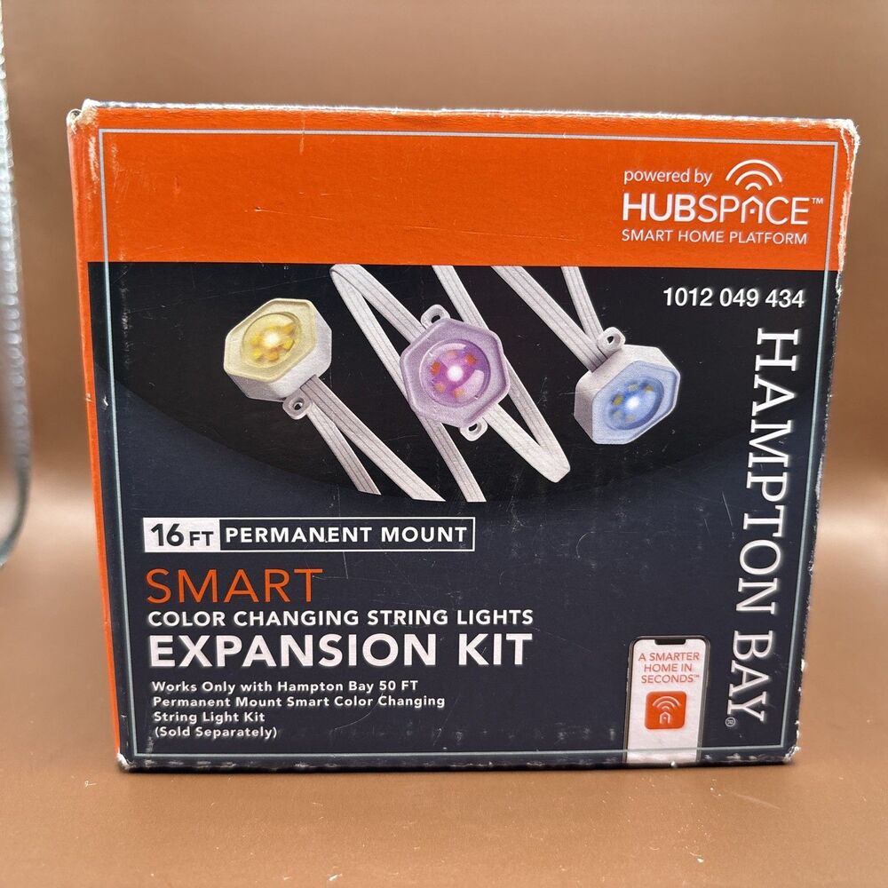 Hampton Bay 10-LED 16' Smart Color Changing String Lights Expansion Kit